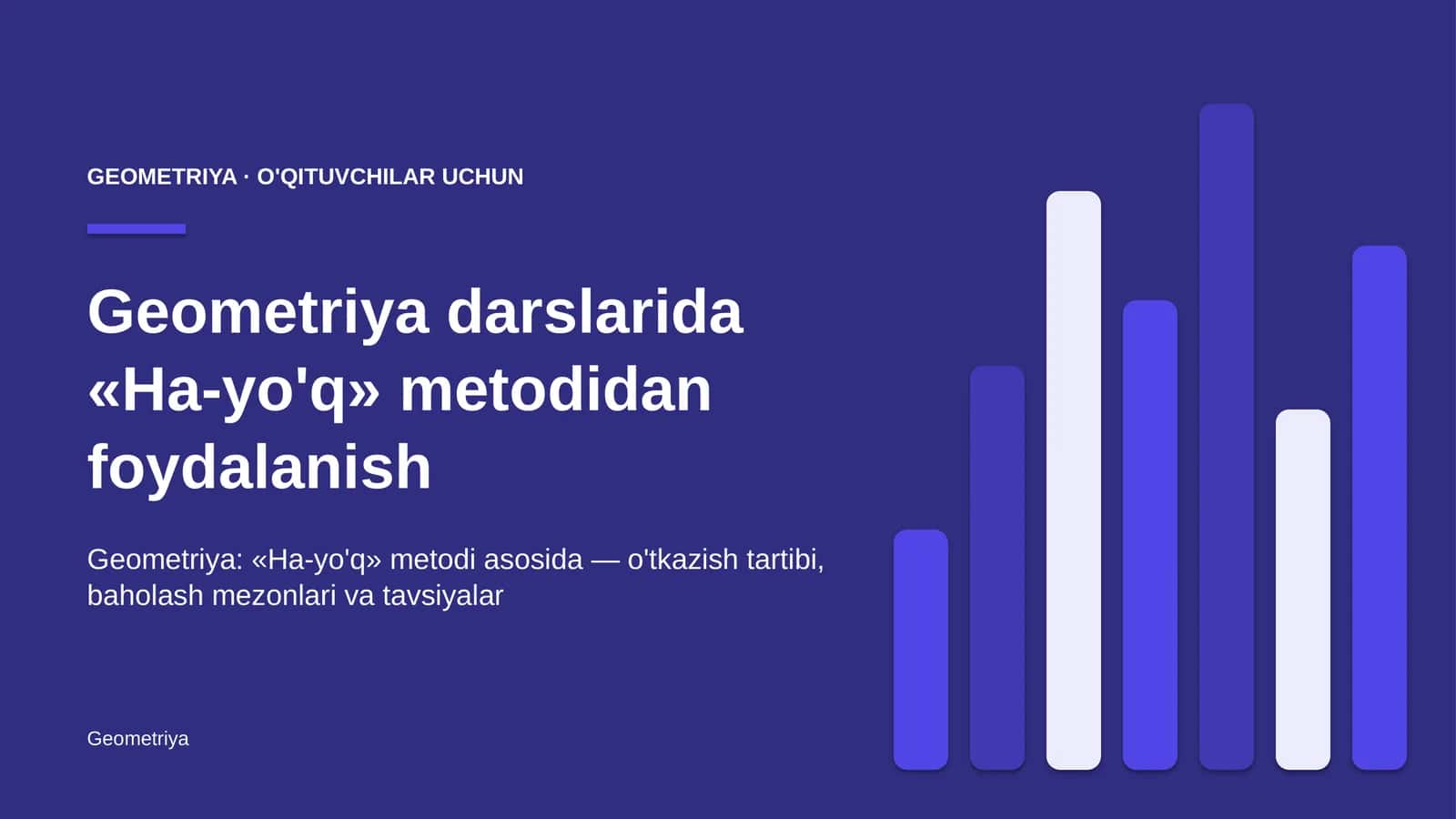 geometriya darslarida ha yo'q metodidan foydalanish 2667
