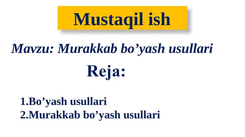 Murakkabbo’yashusullari