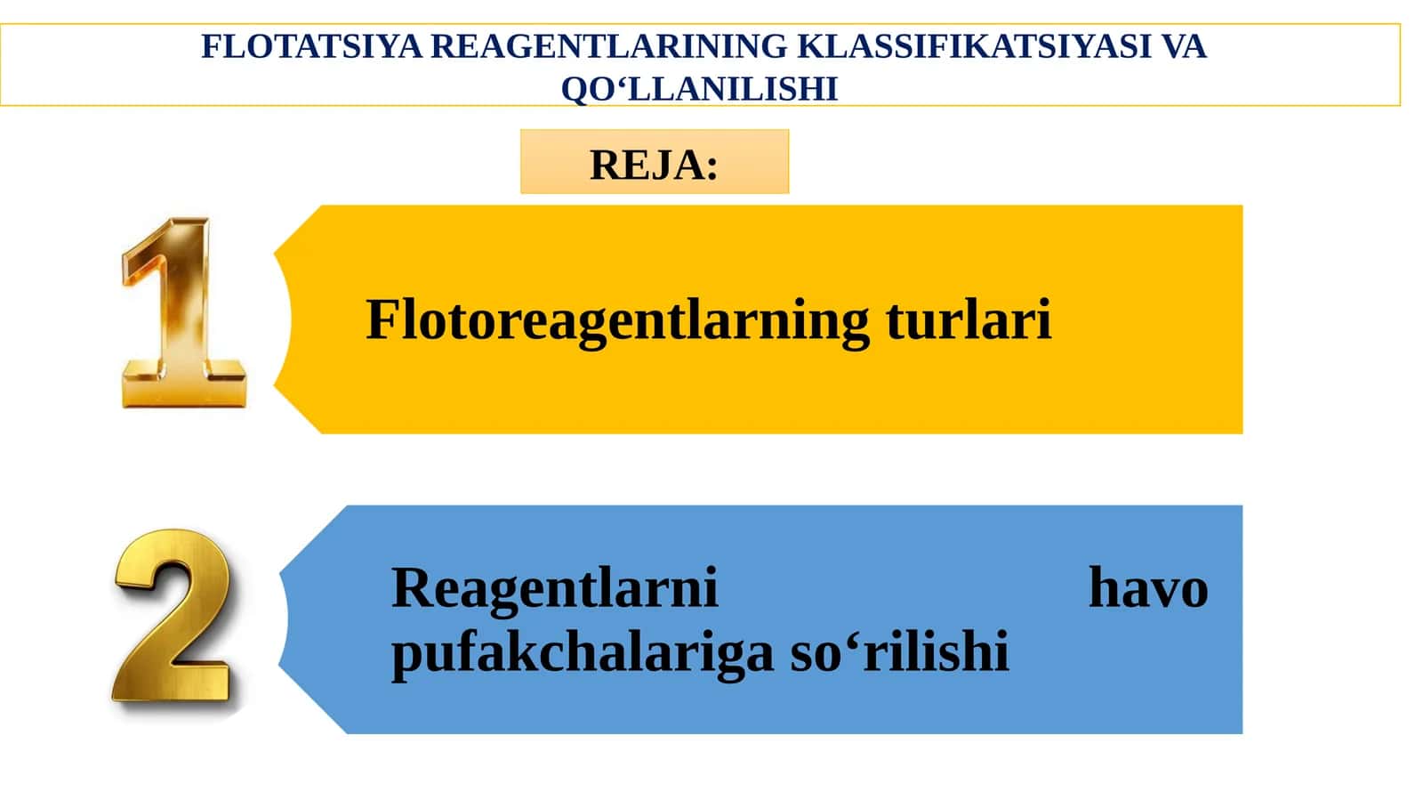 FLOTATSIYA REAGENTLARINING KLASSIFIKATSIYASI VA QO‘LLANILISHI