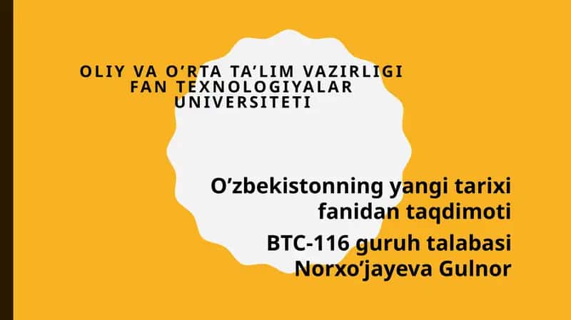 Oliy va o’rta ta’lim vazirligining yangi tarix fanidan taqdimoti
