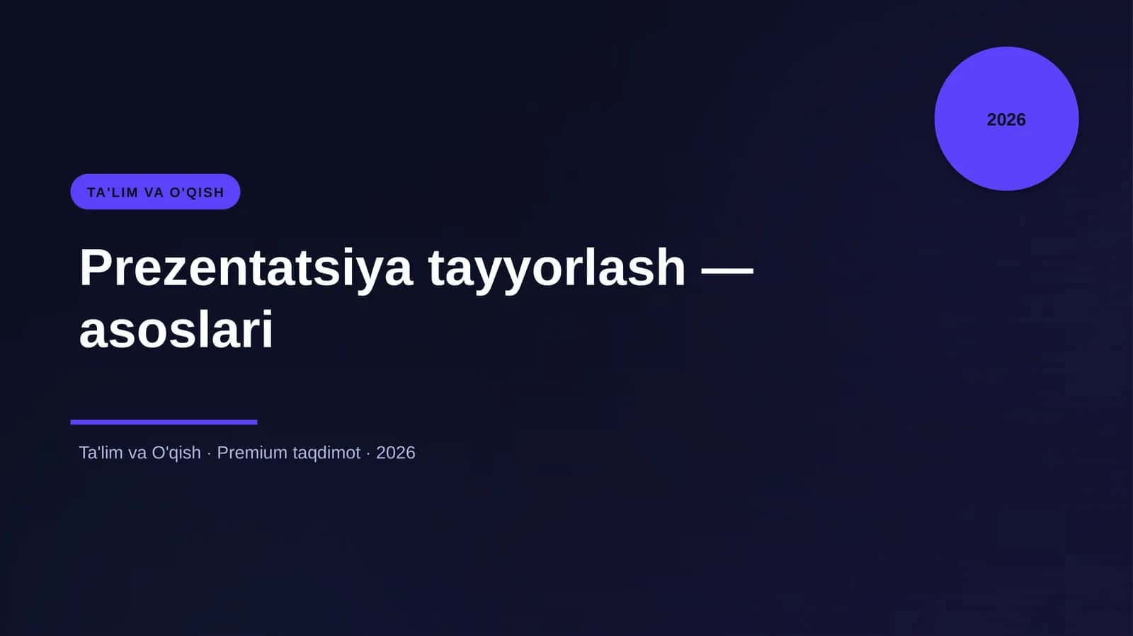 Prezentatsiya tayyorlash — asoslari