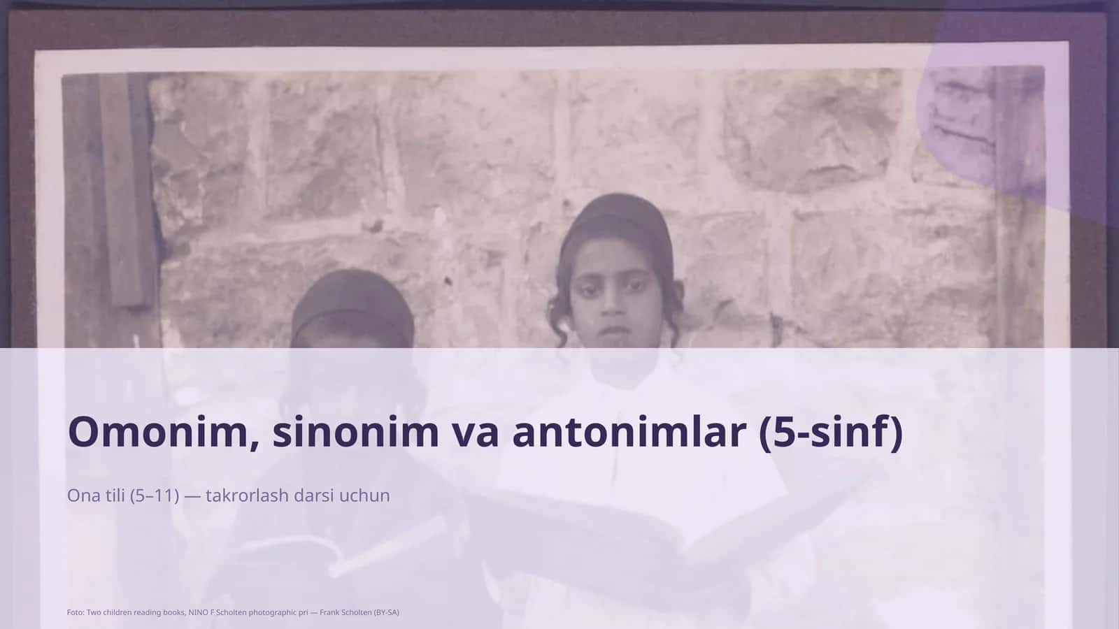 Omonim, sinonim va antonimlar (5-sinf)