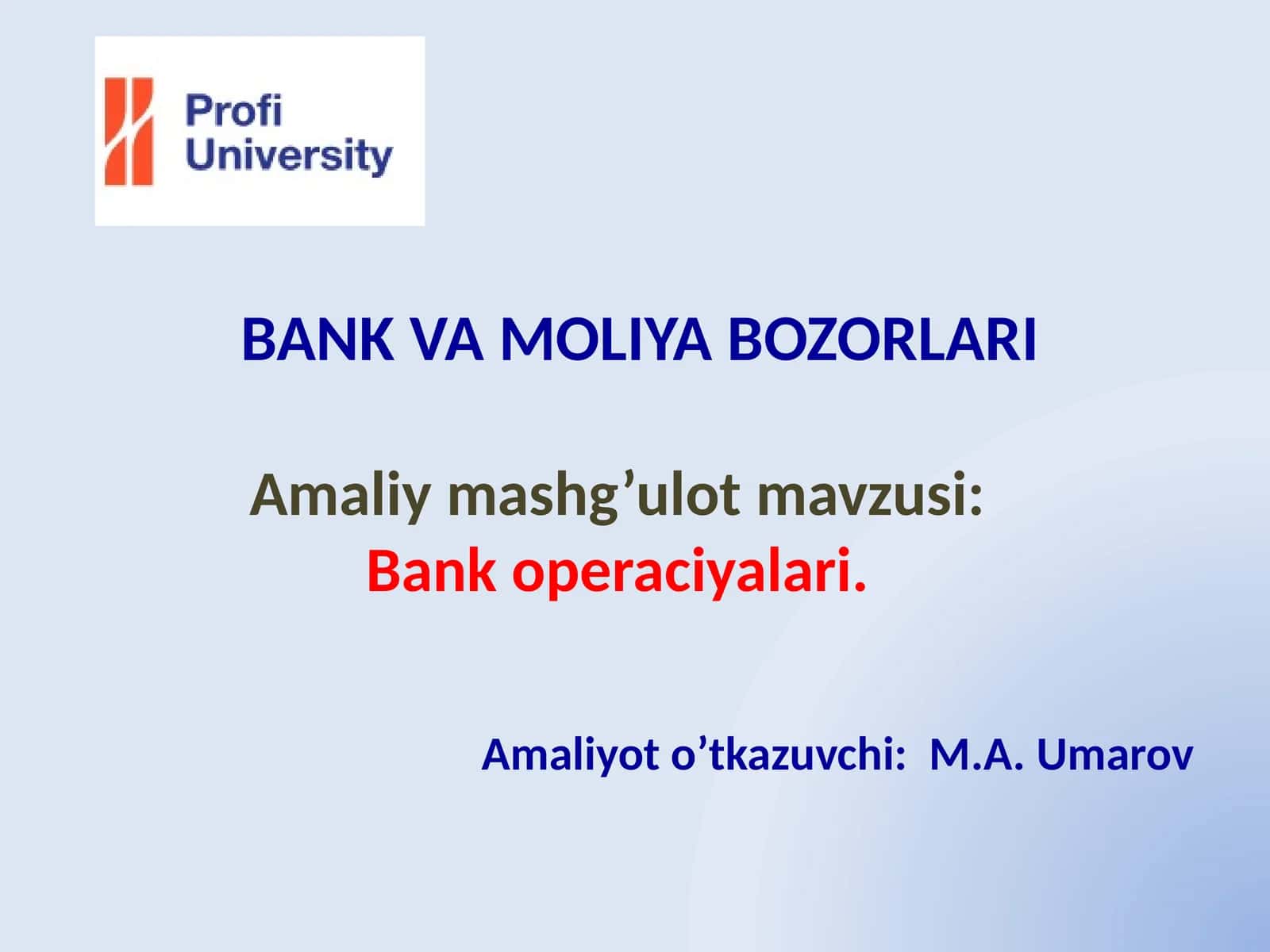 Bank operatsiyalari