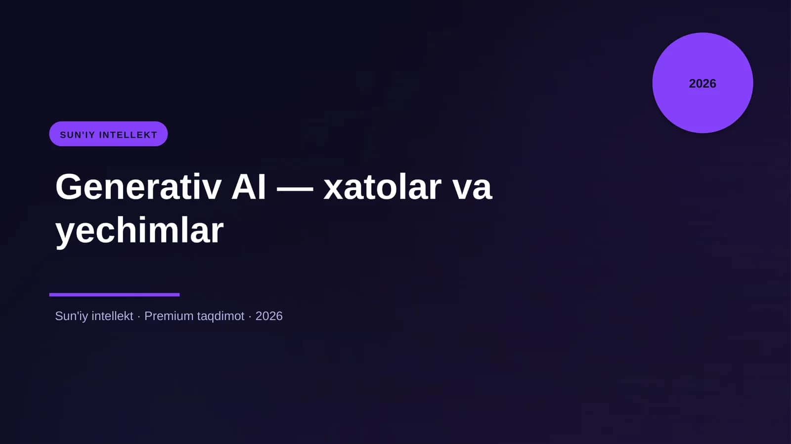 Generativ AI — xatolar va yechimlar