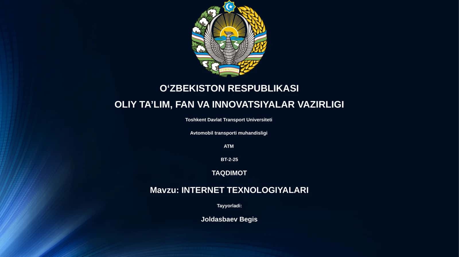 INTERNET TEXNOLOGIYALARI