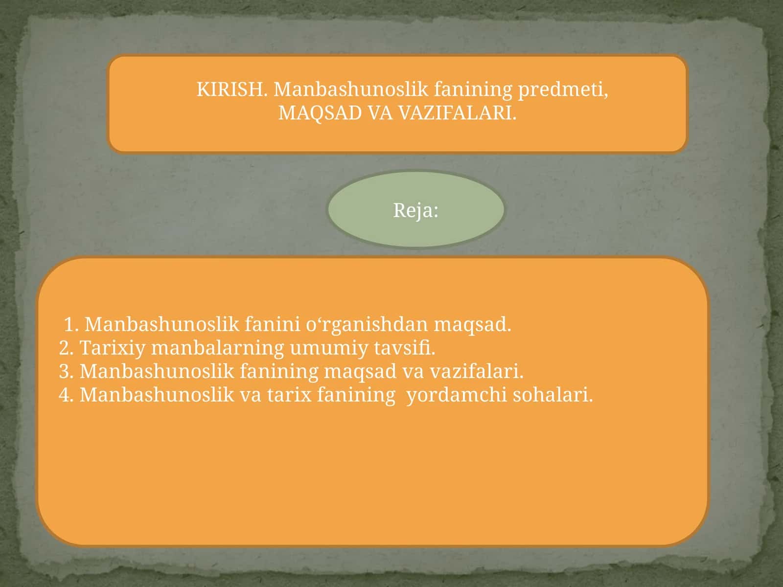 Manbashunoslik fanining predmeti