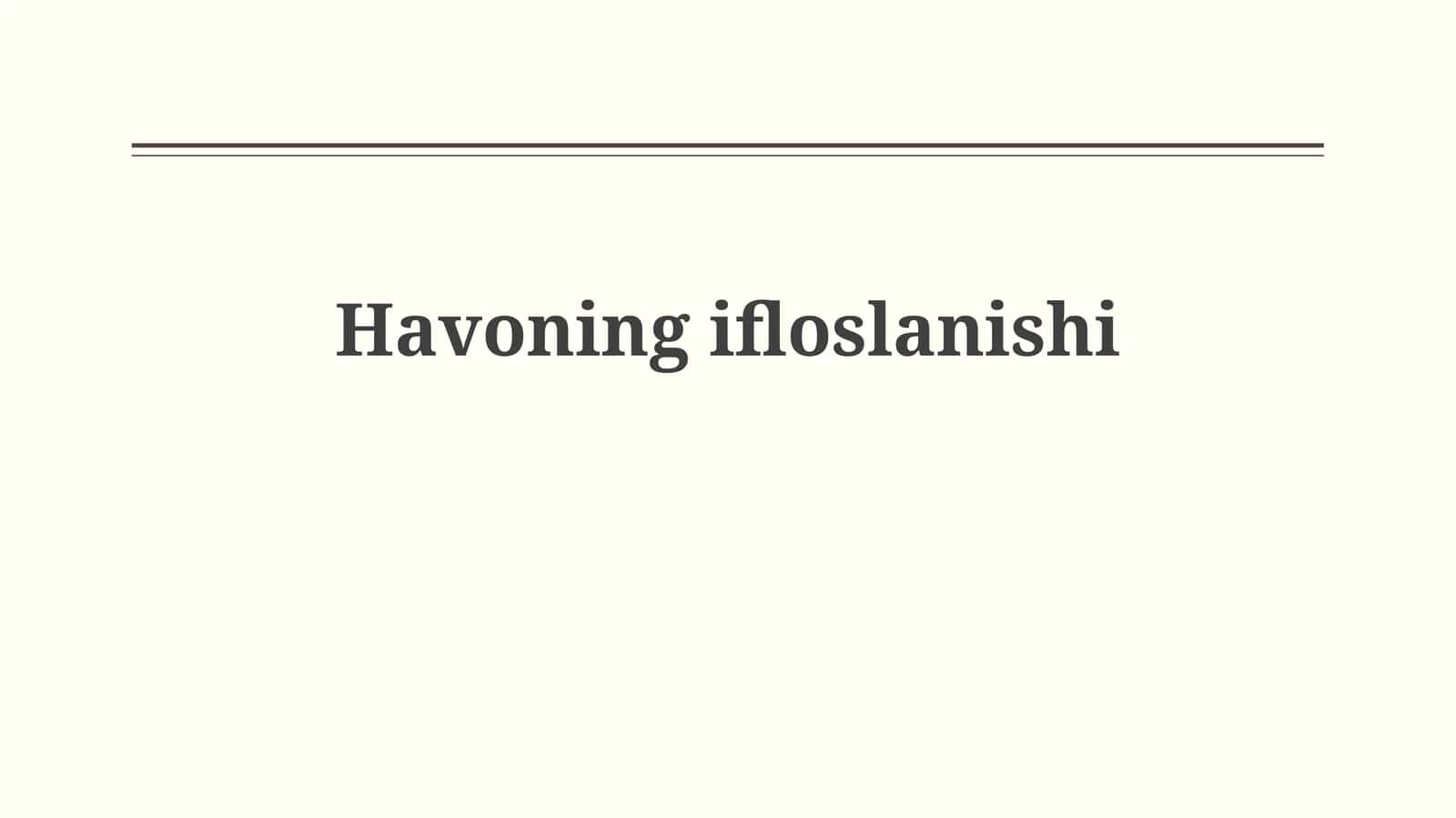 Havoning ifloslanishi