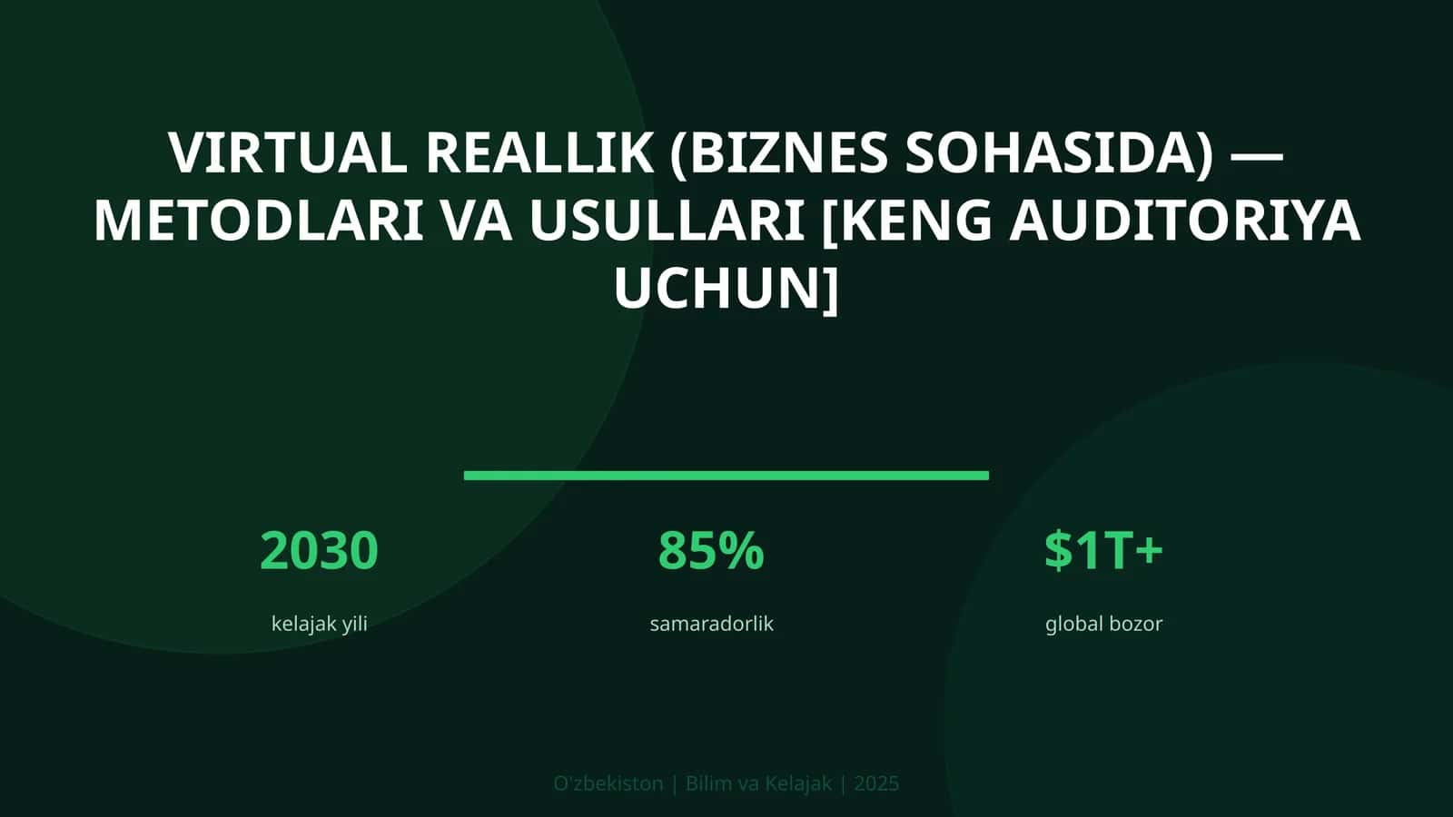 Virtual reallik (biznes sohasida) — metodlari va usullari [keng auditoriya uchun]