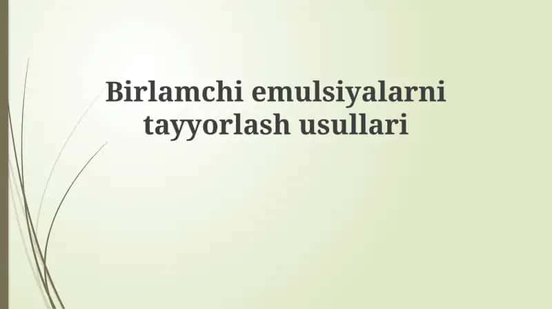 Birlamchi emulsiya