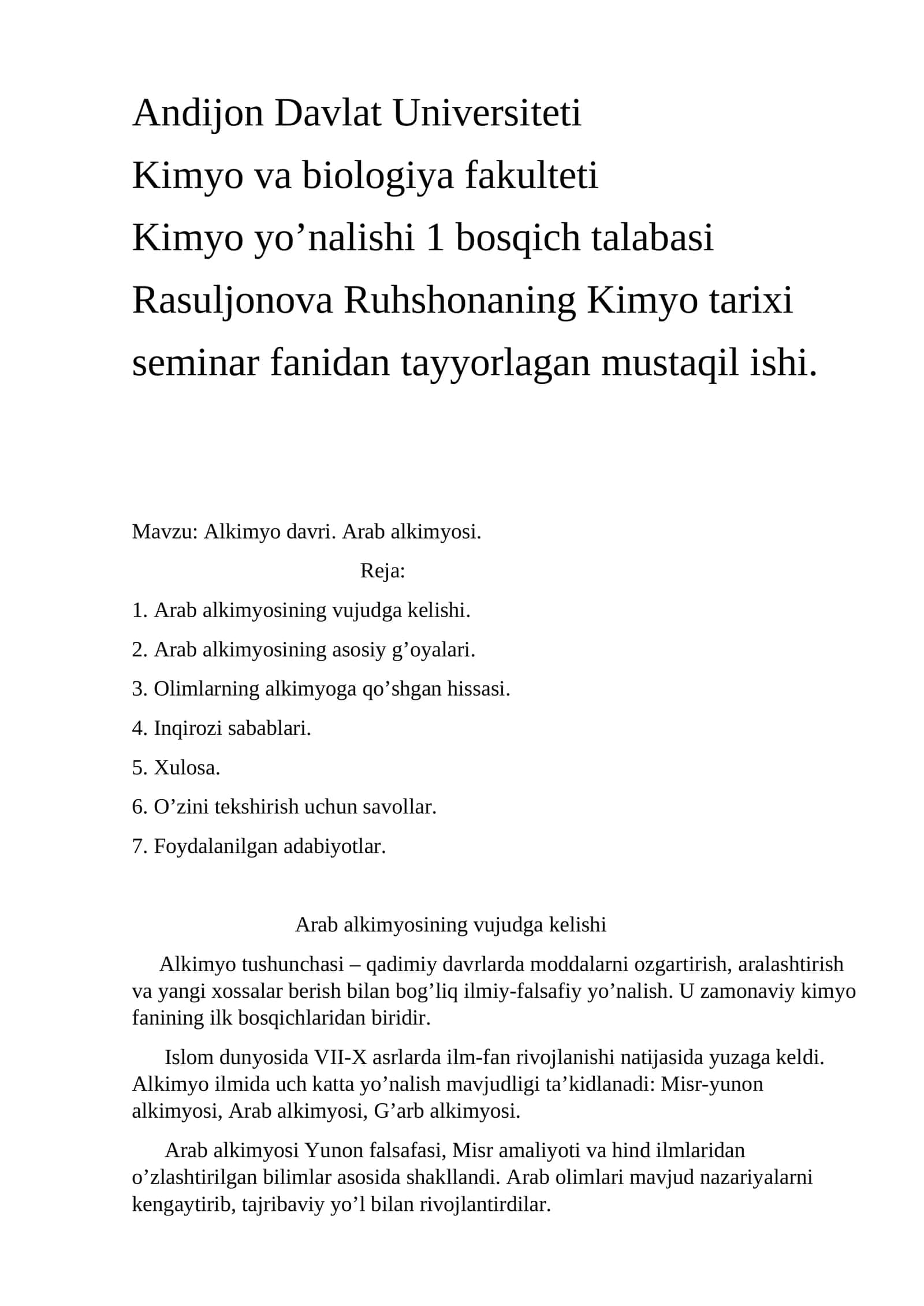 Arab alkimyosi