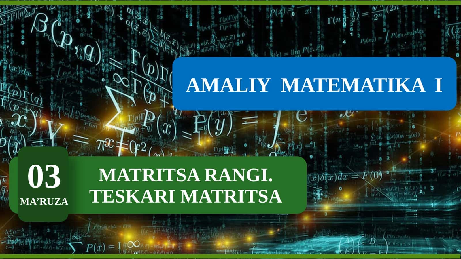 Matritsa rangi va teskari matritsa