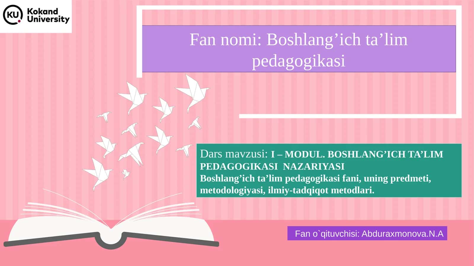 Boshlang’ich ta’lim pedagogikasi