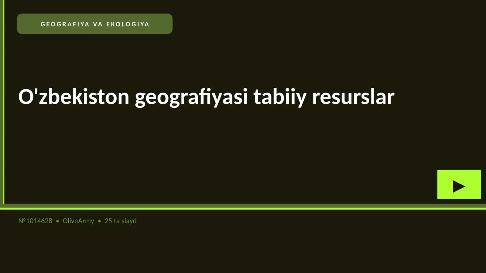 O'zbekiston geografiyasi tabiiy resurslar