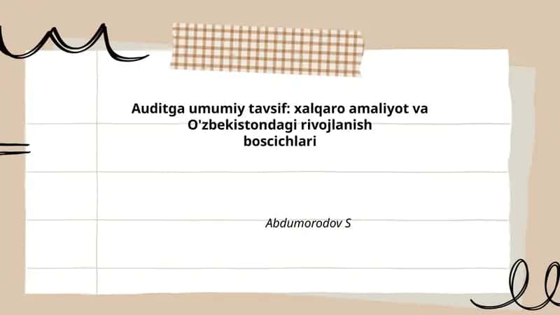 Auditga umumiy tavsif