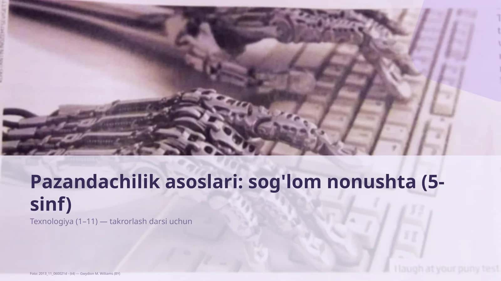 Pazandachilik asoslari: sog'lom nonushta (5-sinf)