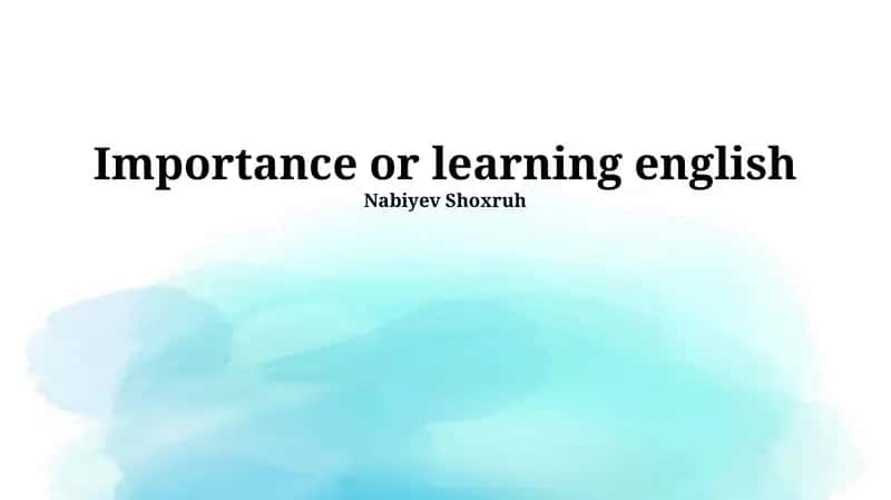 Importance or learning english