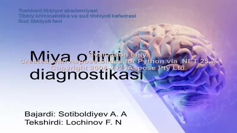 Miya o‘limi diagnostikasi