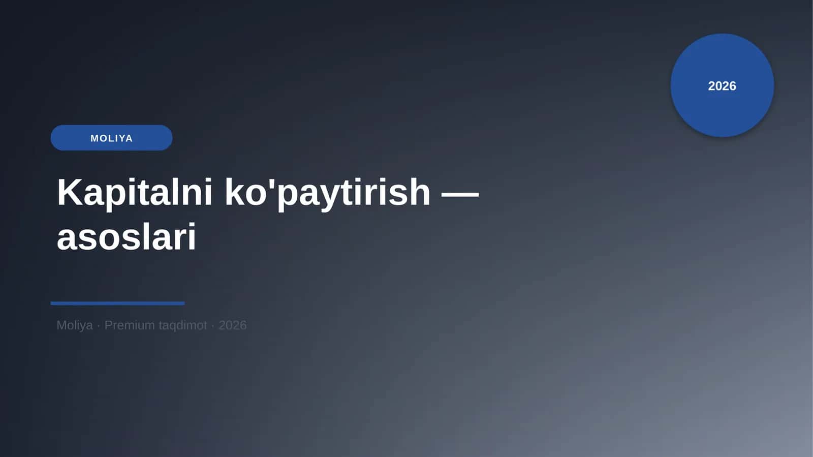 Kapitalni ko'paytirish — asoslari