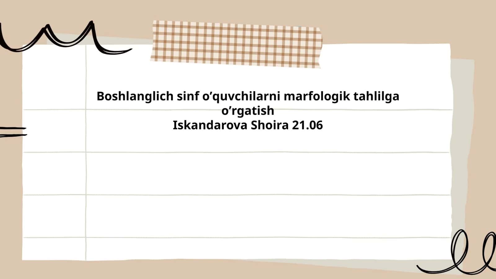 Morfologik tahlilga kirish