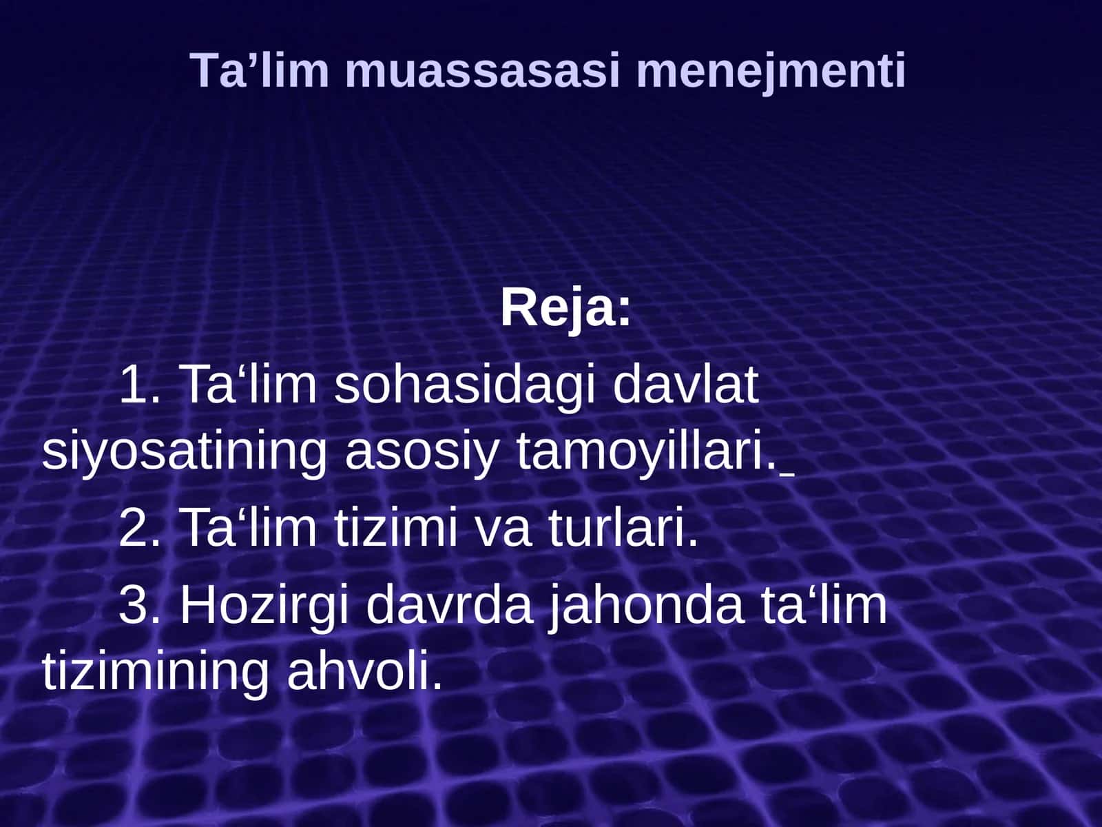Tа’lim muаssаsаsi mеnеjmеnti