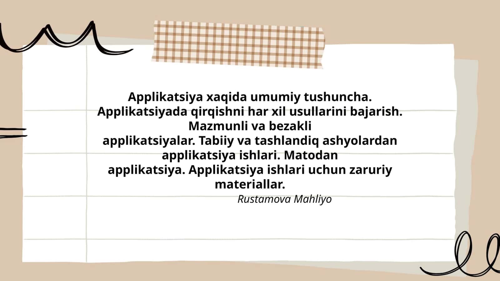 Applikatsiya xaqida umumiy tushuncha