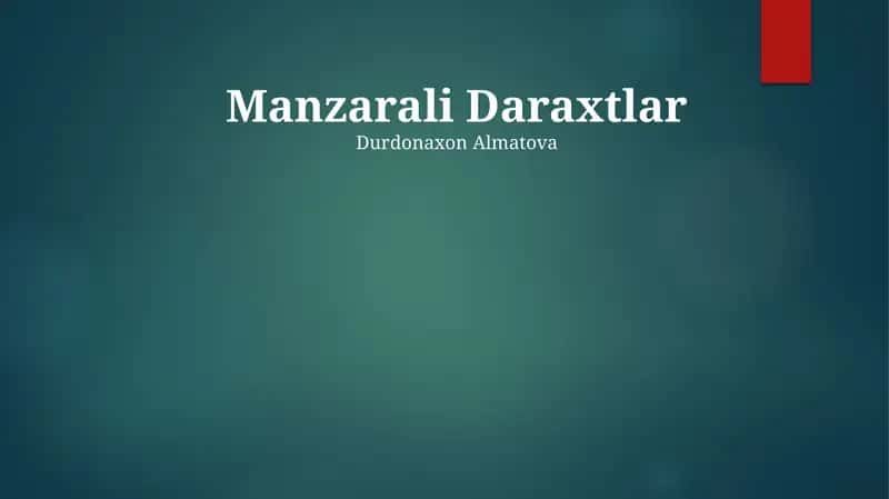 Manzarali Daraxtlar