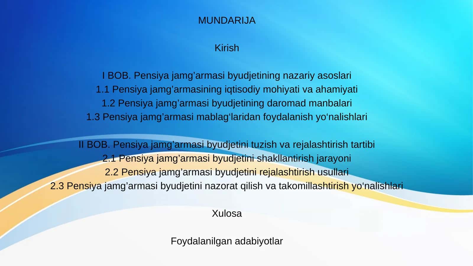 Pensiya jamg’armasi nazariy va amaliy asoslari