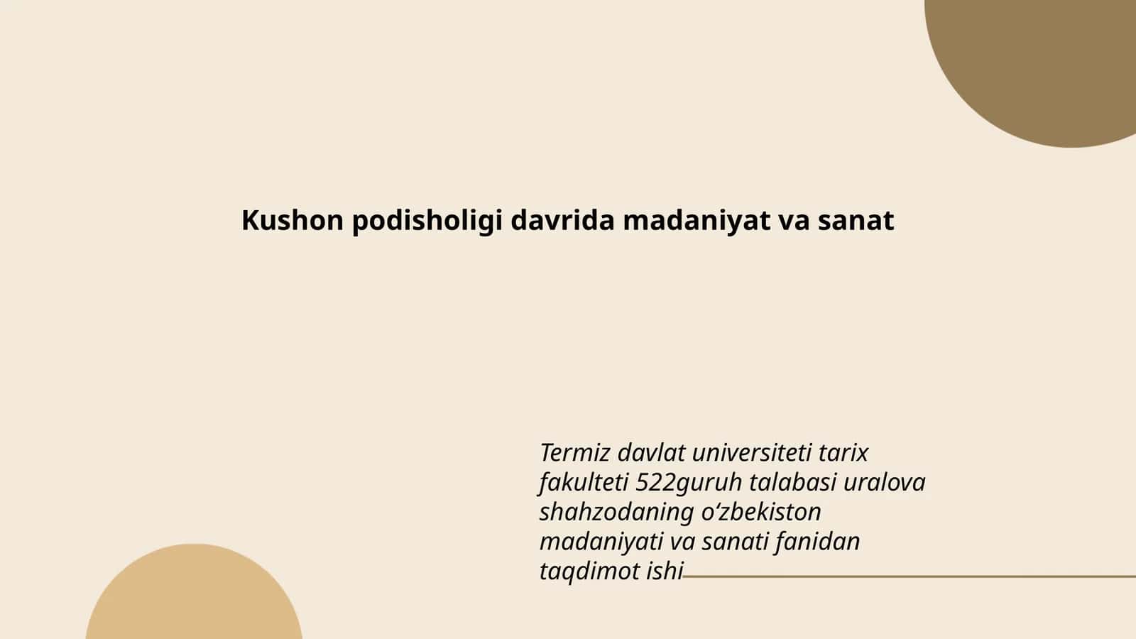 Kushon podisholigi davrida madaniyat va sanat