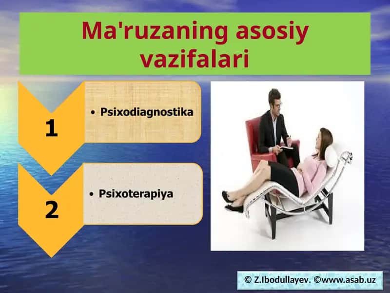 Ma'ruzaning asosiy vazifalari
