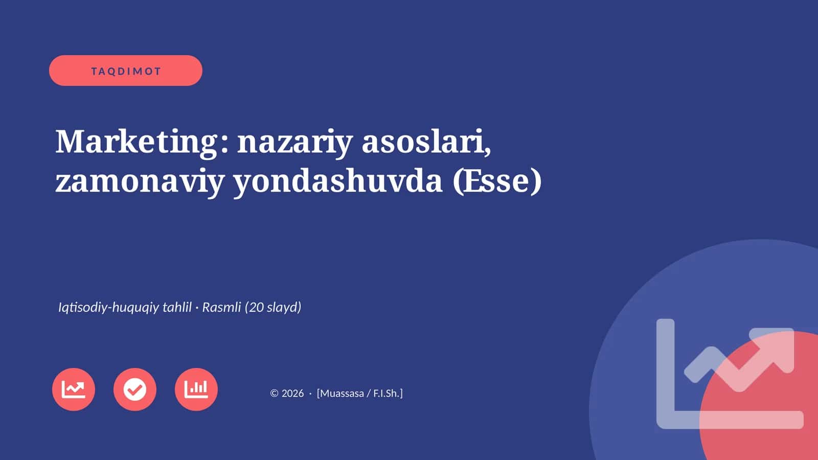 Marketing: nazariy asoslari, zamonaviy yondashuvda (Esse)
