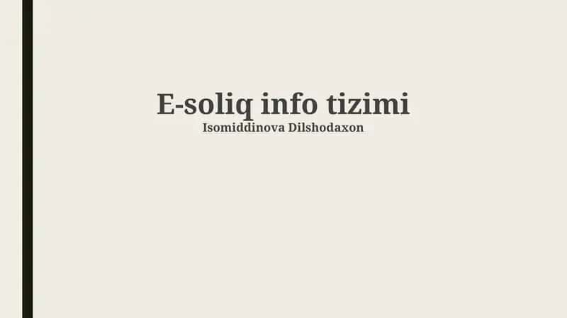 E-soliq info tizimi