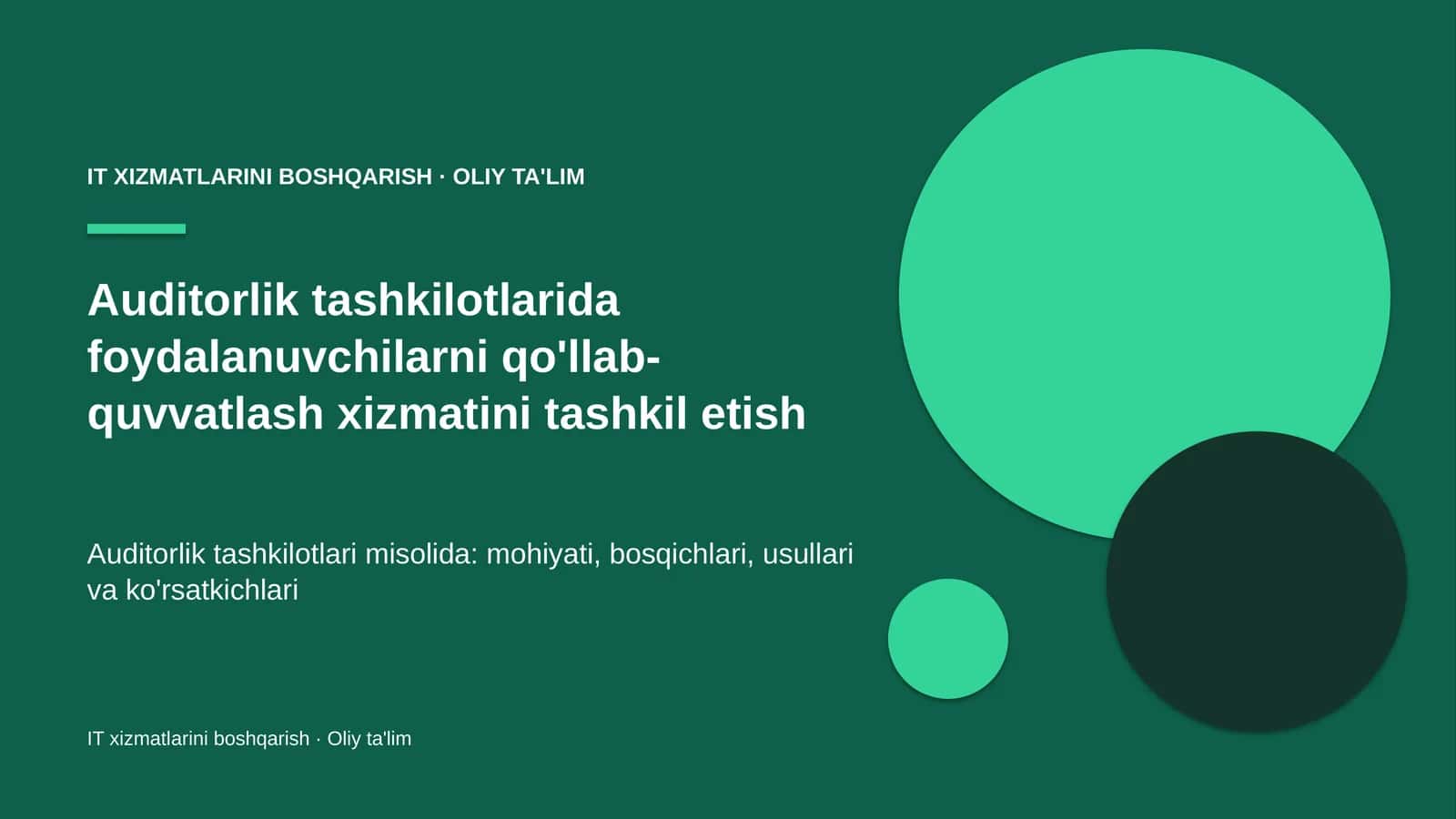 auditorlik tashkilotlarida foydalanuvchilarni qo'llab quvvatlash xizmatini tashkil etish 4986