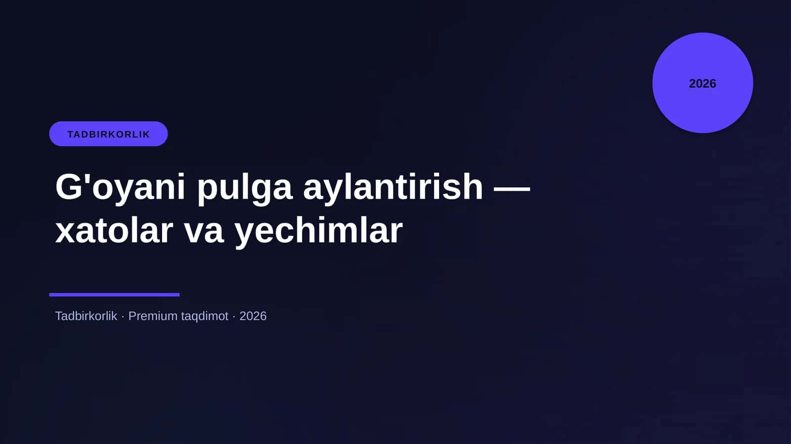 G'oyani pulga aylantirish — xatolar va yechimlar