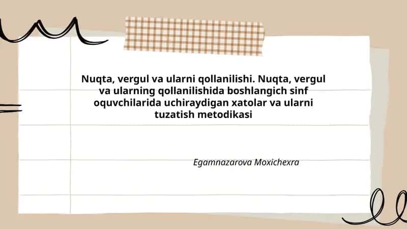 Nuqta, vergul va ularni qollanilishi