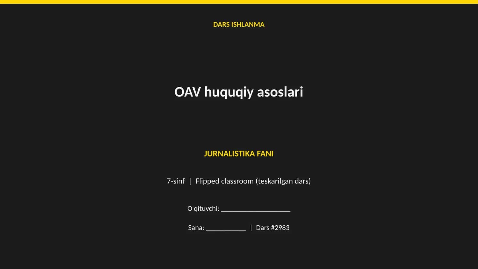OAV huquqiy asoslari