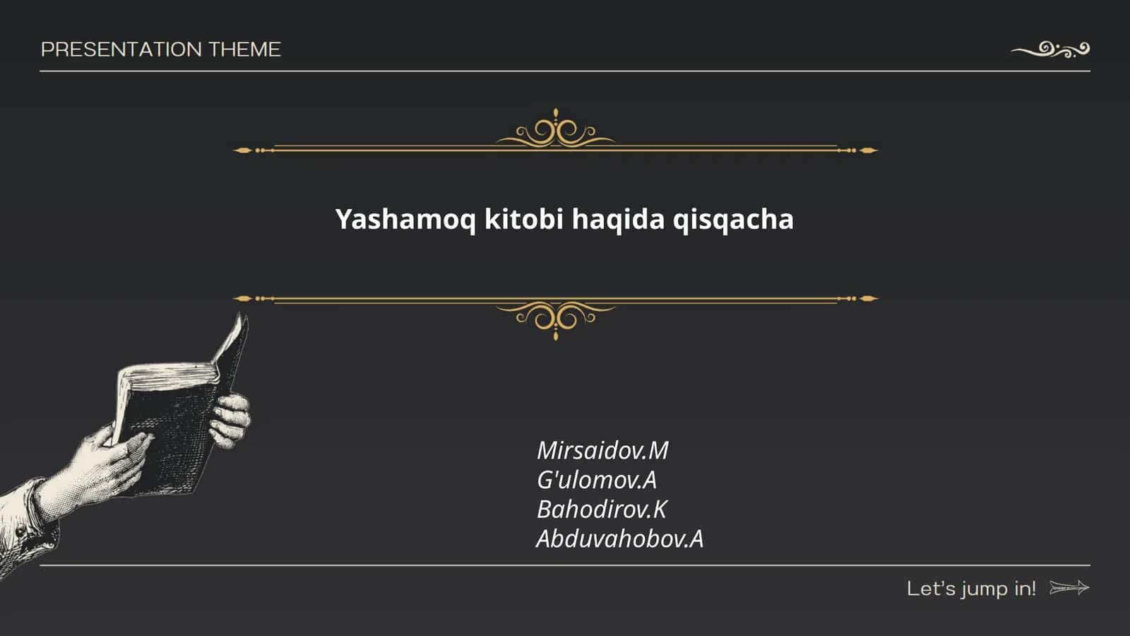 Yashamoq kitobi haqida qisqacha