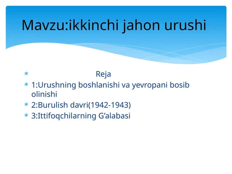 2-jahon urushi davri
