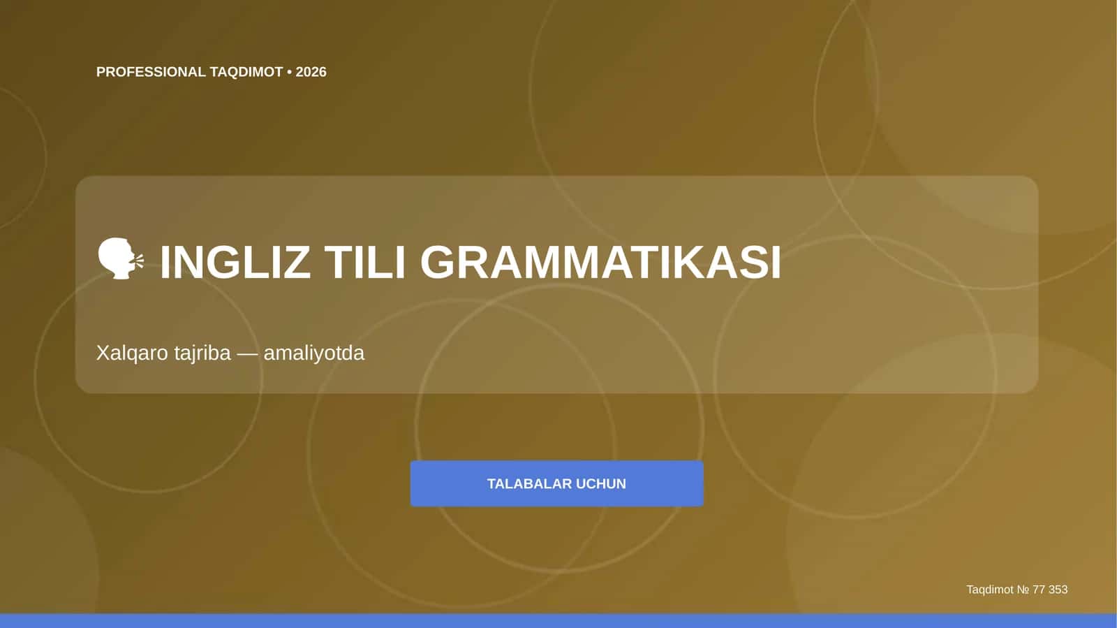 INGLIZ TILI GRAMMATIKASI