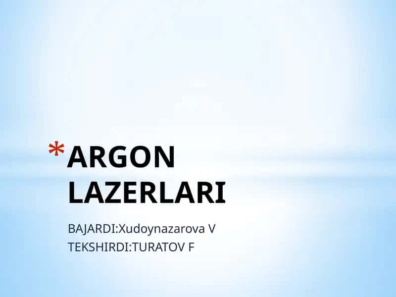 Argon lazerlari