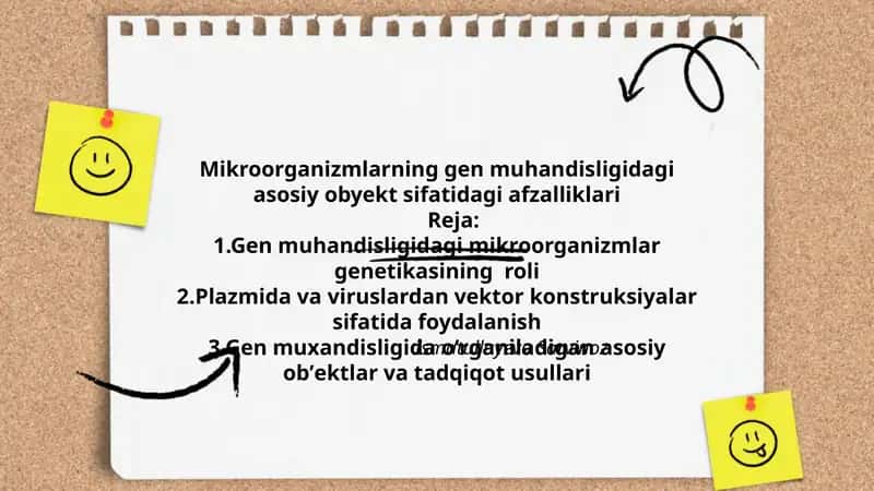 Mikroorganizmlarning gen muhandisligidagi asosiy obyekt sifatidagi afzalliklari