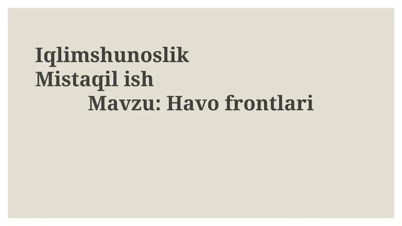 Havo frontlari