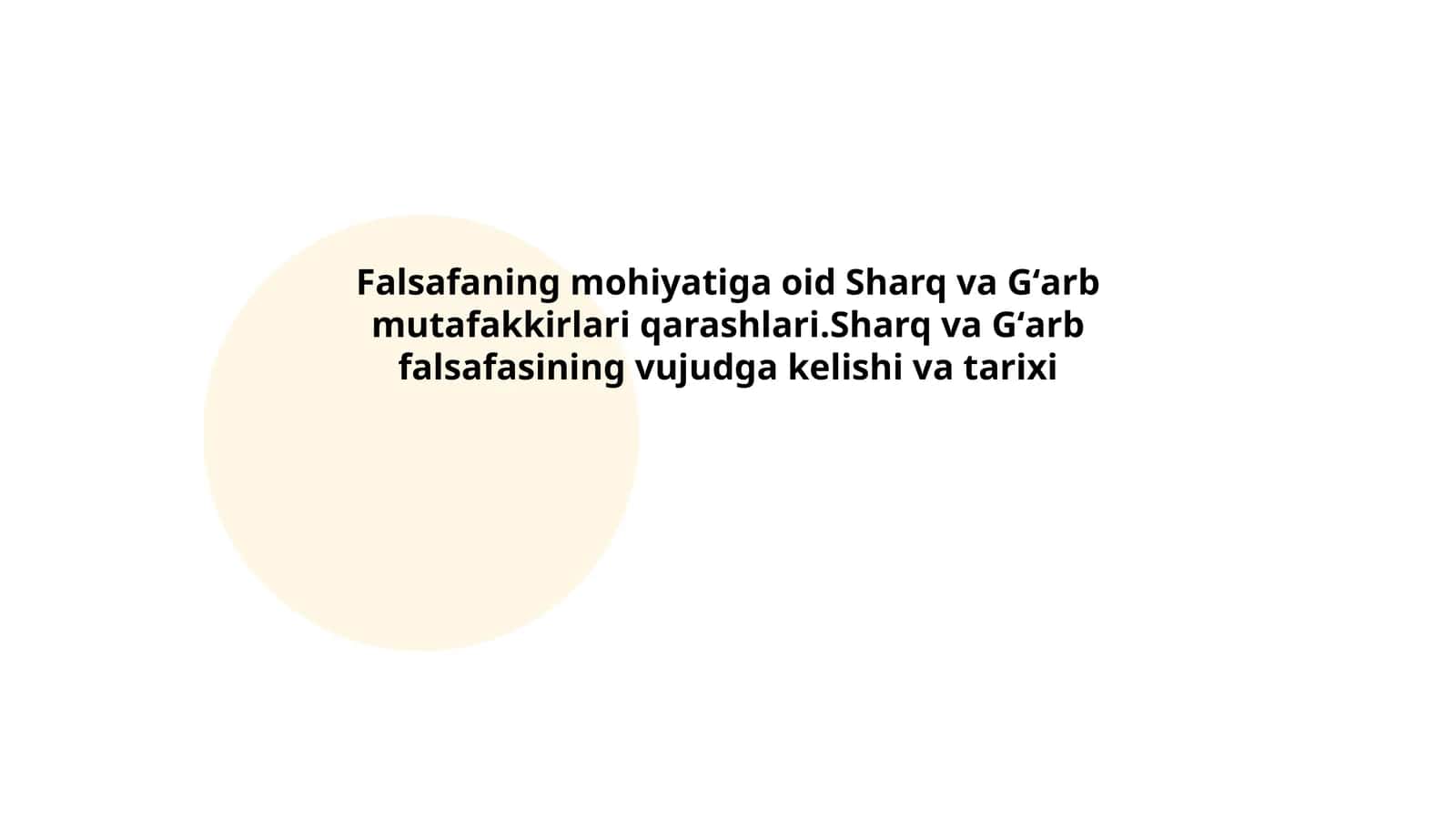 Falsafa fanidan taqdimot