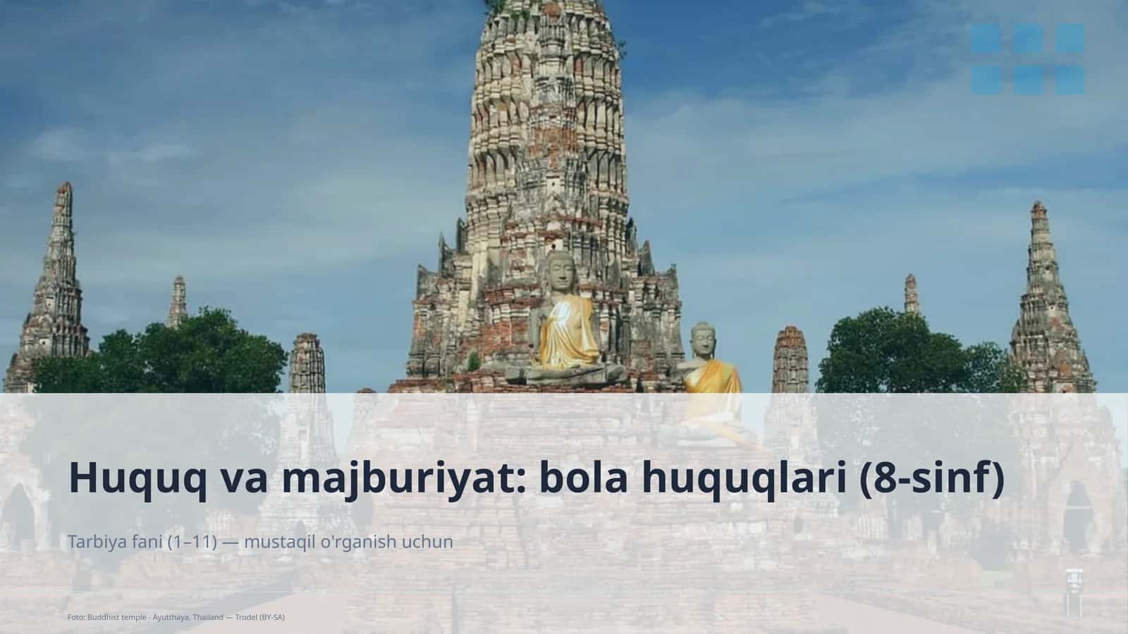 Huquq va majburiyat: bola huquqlari (8-sinf)