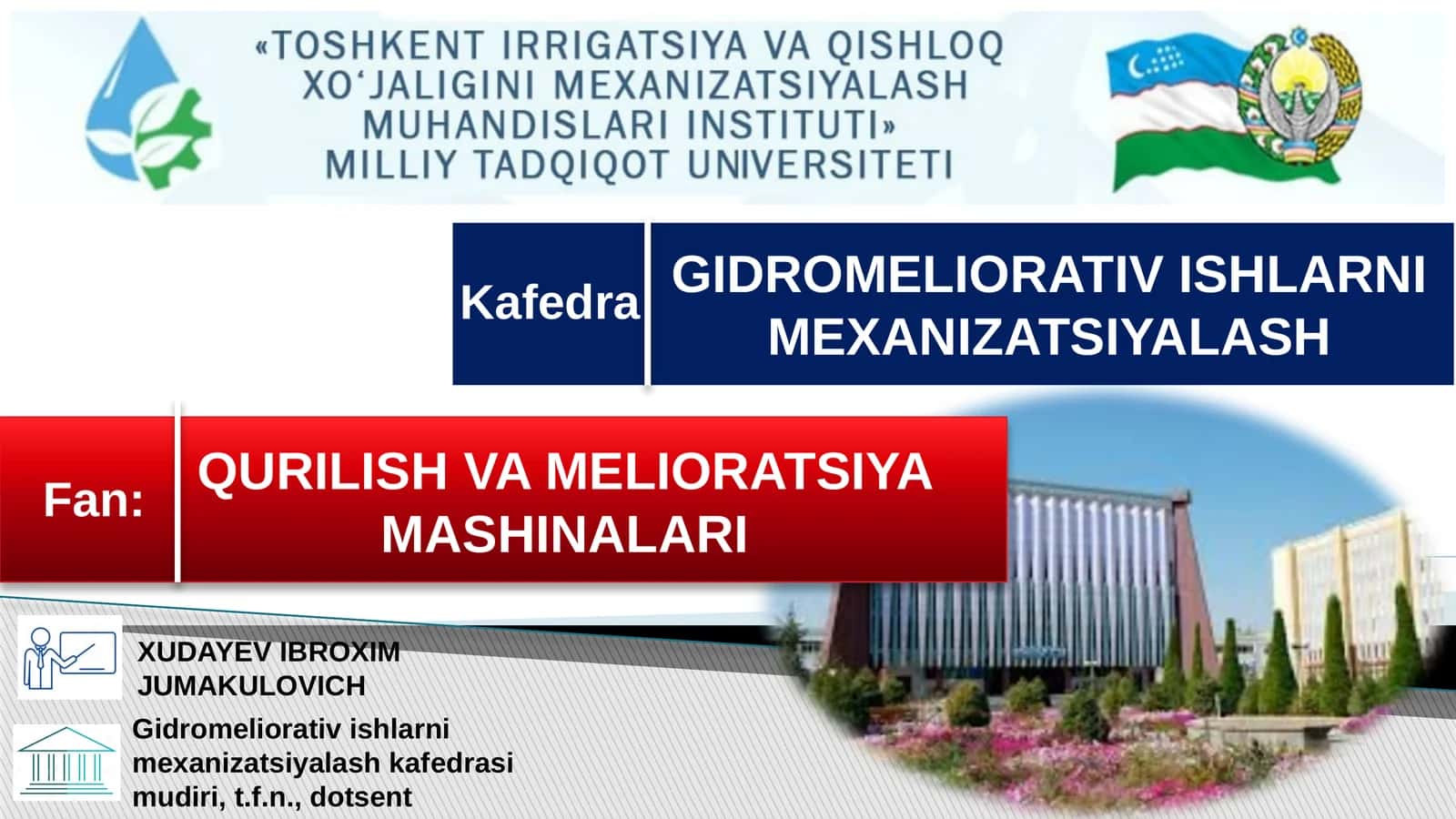 QURILISH VA MELIORATSIYA MASHINALARI