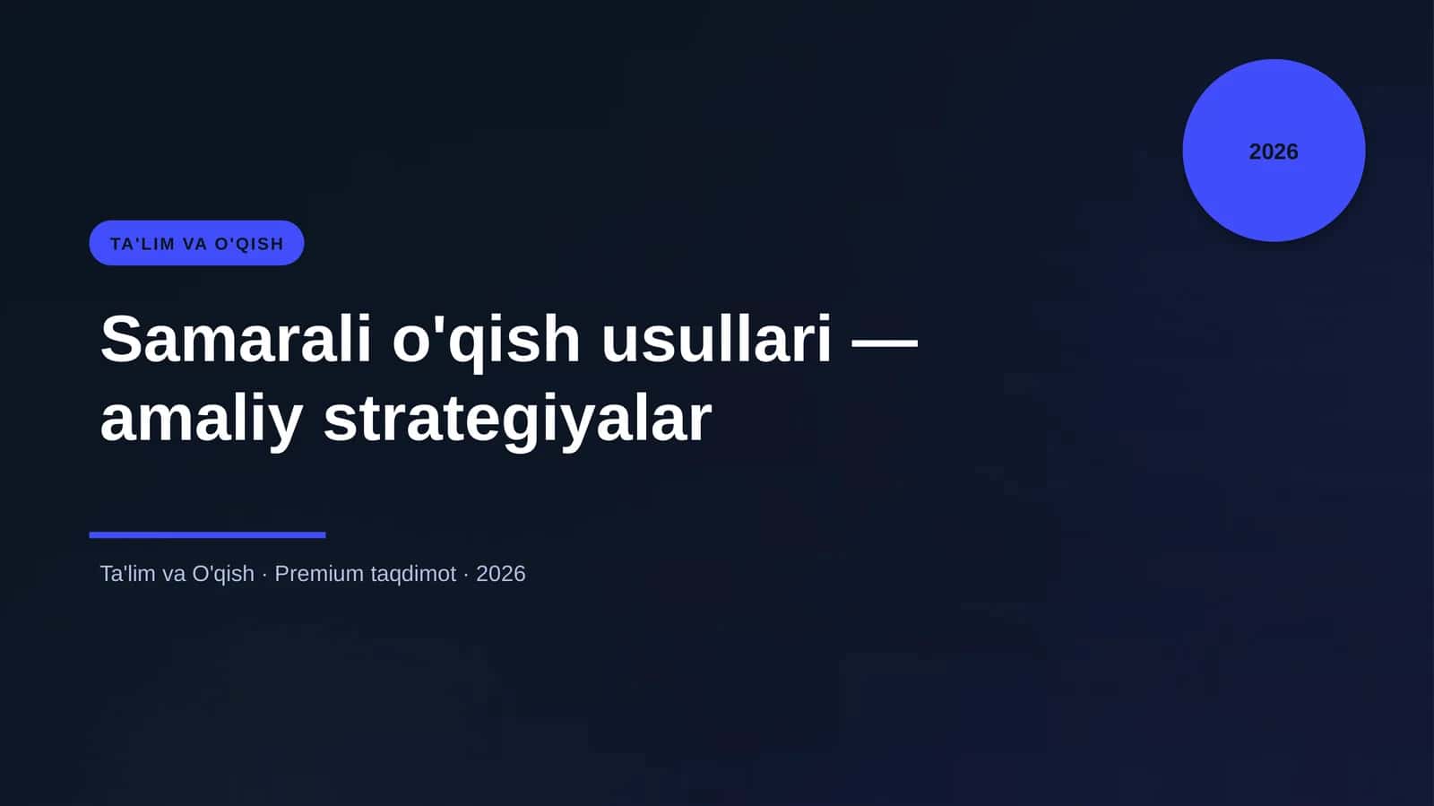 Samarali o'qish usullari — amaliy strategiyalar