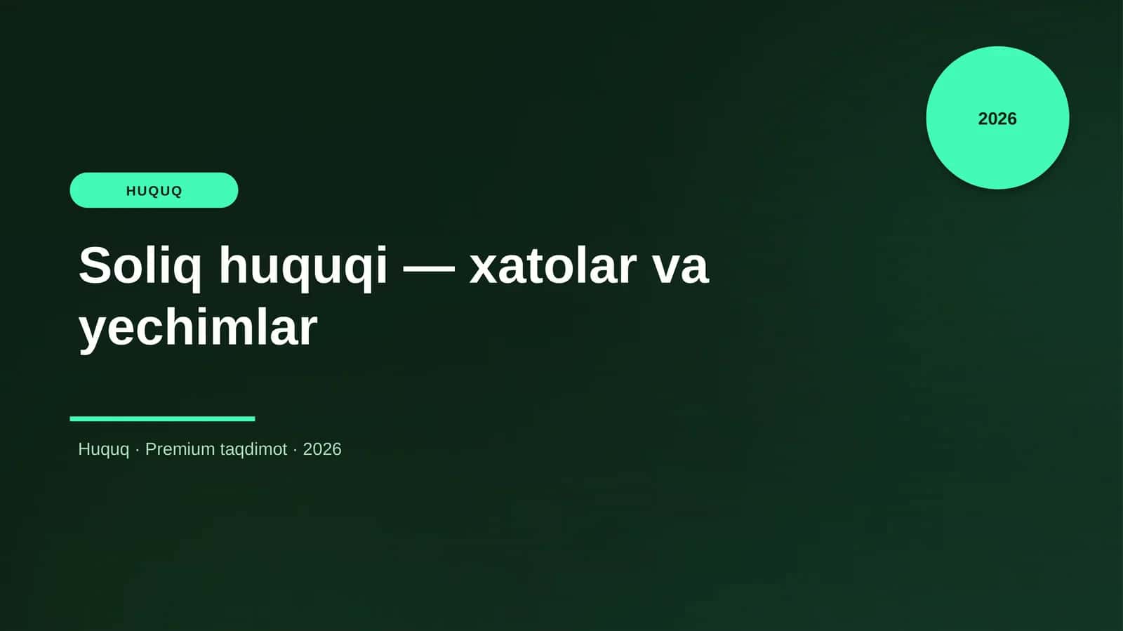 Soliq huquqi — xatolar va yechimlar