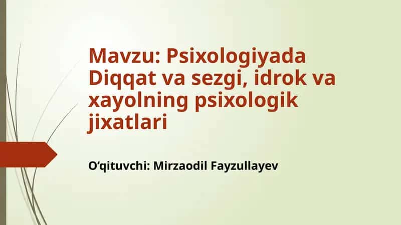 Psixologiyada Diqqat va Sezgi
