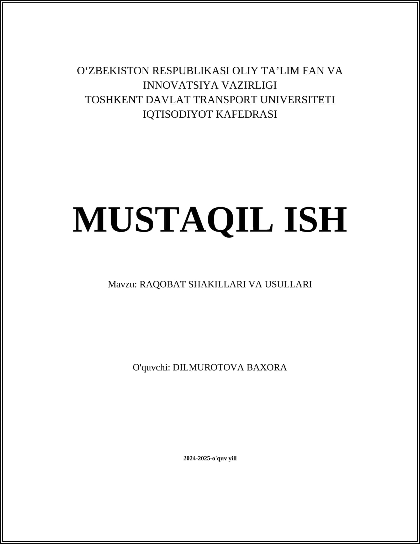 RAQOBAT SHAKILLARI VA USULLARI