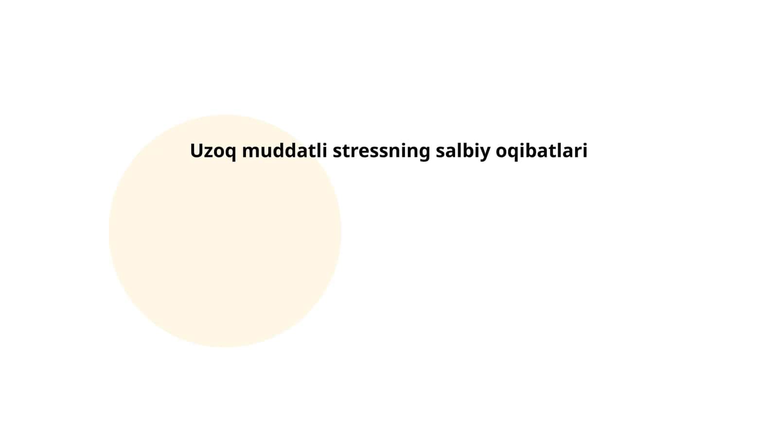 Uzoq muddatli stressning salbiy oqibatlari
