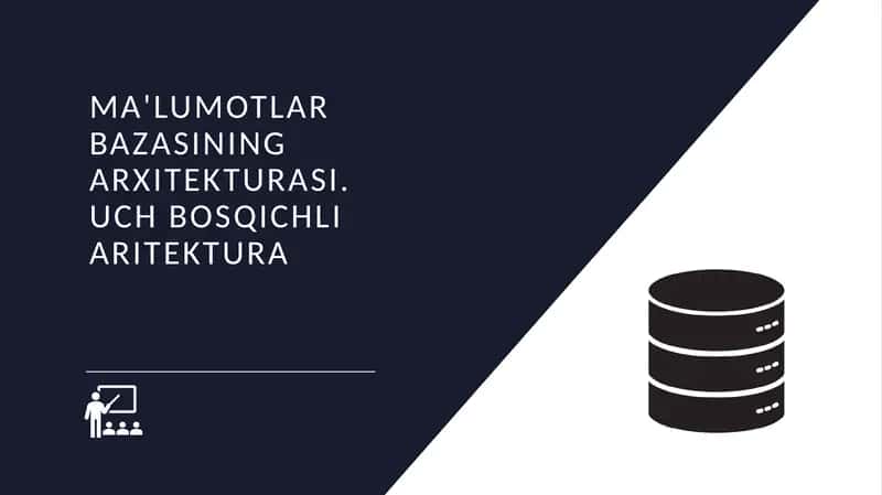 Malumotlar bazasi || Ma'LUMOTLARBAZASINING ARXITEKTURASI.UCH BOSQICHLI ARITEKTURA